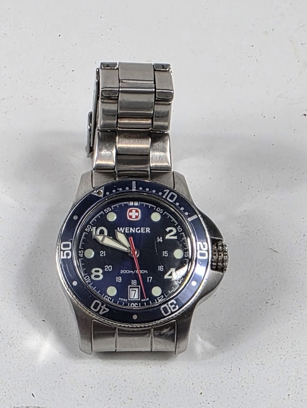 Wenger Swiss Army 7246X/T Blue Diver Watch Swiss Made 200M Quartz New Battery